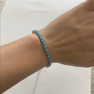 Elegant Silver and Blue Bracelet